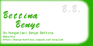 bettina benye business card